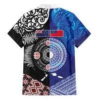 Samoa and Aotearoa Together Hawaiian Shirt Tatau Art Tattoos-Taniko and Maori with Fern