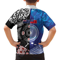 Samoa and Aotearoa Together Kid Hawaiian Shirt Tatau Art Tattoos-Taniko and Maori with Fern LT03 - Polynesian Pride