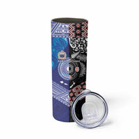 Samoa and Aotearoa Together Skinny Tumbler Tatau Art Tattoos-Taniko and Maori with Fern