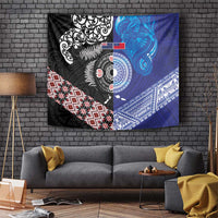 Samoa and Aotearoa Together Tapestry Tatau Art Tattoos-Taniko and Maori with Fern