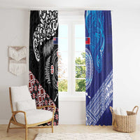 Samoa and Aotearoa Together Window Curtain Tatau Art Tattoos-Taniko and Maori with Fern LT03 - Polynesian Pride