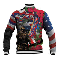 Hawaii and United States Memorial Day Baseball Jacket Honor and Remember The Fallen LT03 - Polynesian Pride