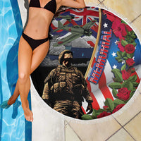 Hawaii and United States Memorial Day Beach Blanket Honor and Remember The Fallen LT03 - Polynesian Pride