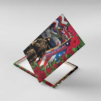 Hawaii and United States Memorial Day Canvas Wall Art Honor and Remember The Fallen LT03 With Frame Blue - Polynesian Pride