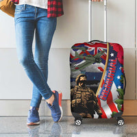 Hawaii and United States Memorial Day Luggage Cover Honor and Remember The Fallen