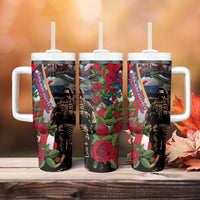 Hawaii and United States Memorial Day Tumbler With Handle -Honor and Remember The Fallen LT03 - Polynesian Pride
