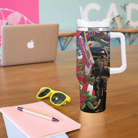 Hawaii and United States Memorial Day Tumbler With Handle -Honor and Remember The Fallen LT03 - Polynesian Pride