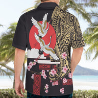 Japanese Culture and Hawaiian Tribal Hawaiian Shirt Sakura Blossom Tapa Pattern LT03 - Polynesian Pride