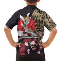 Japanese Culture and Hawaiian Tribal Hawaiian Shirt Sakura Blossom Tapa Pattern LT03 - Polynesian Pride