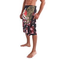 Japanese Culture and Hawaiian Tribal Lavalava Sakura Blossom Tapa Pattern LT03 - Polynesian Pride