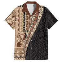Samoa Siapo Motif Half Style Hawaiian Shirt Brown Version LT03 Brown - Polynesian Pride