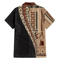 Samoa Siapo Motif Half Style Hawaiian Shirt Brown Version LT03 - Polynesian Pride