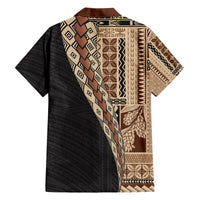 Samoa Siapo Motif Half Style Hawaiian Shirt Brown Version LT03 - Polynesian Pride