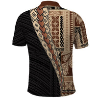 Samoa Siapo Motif Half Style Polo Shirt Brown Version