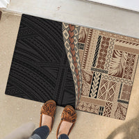 Samoa Siapo Motif Half Style Rubber Doormat Brown Version
