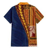 Samoa Siapo Motif Half Style Family Matching Mermaid Dress and Hawaiian Shirt Colorful Version