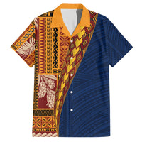 Samoa Siapo Motif Half Style Hawaiian Shirt Colorful Version LT03 Yellow - Polynesian Pride