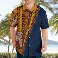 Samoa Siapo Motif Half Style Hawaiian Shirt Colorful Version LT03 - Polynesian Pride