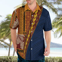 Samoa Siapo Motif Half Style Hawaiian Shirt Colorful Version LT03 - Polynesian Pride