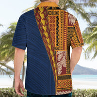 Samoa Siapo Motif Half Style Hawaiian Shirt Colorful Version LT03 - Polynesian Pride