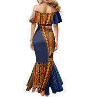 Samoa Siapo Motif Half Style Mermaid Dress Colorful Version LT03 - Polynesian Pride