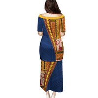 Samoa Siapo Motif Half Style Puletasi Colorful Version LT03 - Polynesian Pride
