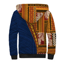 Samoa Siapo Motif Half Style Sherpa Hoodie Colorful Version LT03 - Polynesian Pride