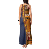 Samoa Siapo Motif Half Style Tank Maxi Dress Colorful Version LT03 - Polynesian Pride