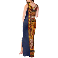 Samoa Siapo Motif Half Style Tank Maxi Dress Colorful Version LT03 - Polynesian Pride