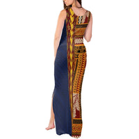 Samoa Siapo Motif Half Style Tank Maxi Dress Colorful Version LT03 - Polynesian Pride