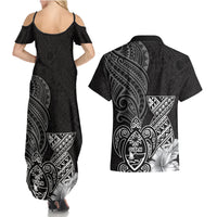 Guam Latte Stone Chamorro Culture Couples Matching Summer Maxi Dress and Hawaiian Shirt Tapa Pattern LT03 - Polynesian Pride