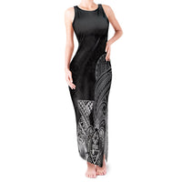 Guam Latte Stone Chamorro Culture Tank Maxi Dress Tapa Pattern LT03 Women Black - Polynesian Pride