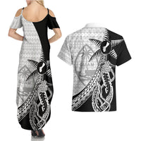 Guam Fish Hook and Palm Tree Couples Matching Summer Maxi Dress and Hawaiian Shirt Polynesian Pattern Half Style LT03 - Polynesian Pride