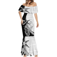 Guam Fish Hook and Palm Tree Mermaid Dress Polynesian Pattern Half Style LT03 - Polynesian Pride