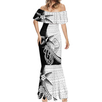 Guam Fish Hook and Palm Tree Mermaid Dress Polynesian Pattern Half Style LT03 - Polynesian Pride