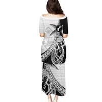 Guam Fish Hook and Palm Tree Puletasi Polynesian Pattern Half Style LT03 - Polynesian Pride