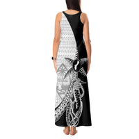 Guam Fish Hook and Palm Tree Tank Maxi Dress Polynesian Pattern Half Style LT03 - Polynesian Pride