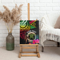 Personalised Vanuatu 44th Anniversary Canvas Wall Art Boars Tusk and Melanesian Warrior Indipendens Dei LT03 - Polynesian Pride