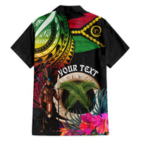 Personalised Vanuatu 44th Anniversary Hawaiian Shirt Boars Tusk and Melanesian Warrior Indipendens Dei LT03 - Polynesian Pride