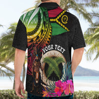 Personalised Vanuatu 44th Anniversary Hawaiian Shirt Boars Tusk and Melanesian Warrior Indipendens Dei LT03 - Polynesian Pride