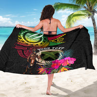 Personalised Vanuatu 44th Anniversary Sarong Boars Tusk and Melanesian Warrior Indipendens Dei