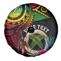 Personalised Vanuatu 44th Anniversary Spare Tire Cover Boars Tusk and Melanesian Warrior Indipendens Dei LT03 - Polynesian Pride