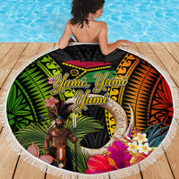 Vanuatu Independence Day Beach Blanket Boars Tusk and Melanesian Warrior Indipendens Dei LT03 - Polynesian Pride