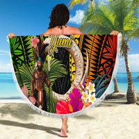 Vanuatu Independence Day Beach Blanket Boars Tusk and Melanesian Warrior Indipendens Dei LT03 - Polynesian Pride