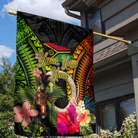 Vanuatu Independence Day Garden Flag Boars Tusk and Melanesian Warrior Indipendens Dei LT03 - Polynesian Pride