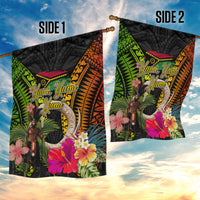 Vanuatu Independence Day Garden Flag Boars Tusk and Melanesian Warrior Indipendens Dei LT03 - Polynesian Pride