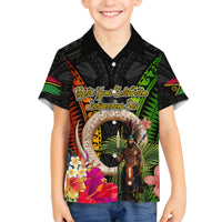Vanuatu Independence Day Hawaiian Shirt Boars Tusk and Melanesian Warrior Indipendens Dei LT03 - Polynesian Pride