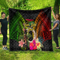 Vanuatu Independence Day Quilt Boars Tusk and Melanesian Warrior Indipendens Dei