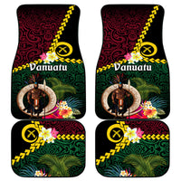Vanuatu Indipendens Dei Car Mats Boars Tusk and Melanesian Warrior Hibiscus LT03 - Polynesian Pride