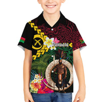 Vanuatu Indipendens Dei Hawaiian Shirt Boars Tusk and Melanesian Warrior Hibiscus